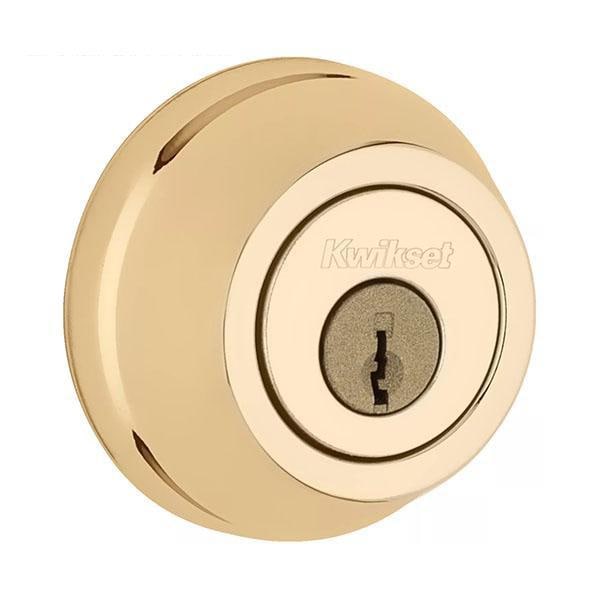 Kwikset E: Single Cylinder Deadbolt Polished Brass Finish